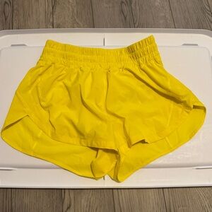 Lululemon Athletica Track That 3” Yellow Athletic Shorts
